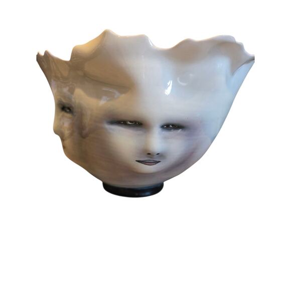 Bing Gleitsman Porcelain 3D Four Faced Bowl/Vase Post Modern Oddities Décor EUC - Picture 3 of 16